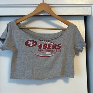 Gray San Francisco 49ers Crop Top